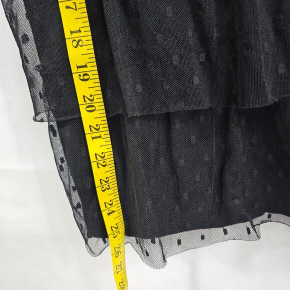 LOFT Outlet Black Cotton and Lace Tiered Mesh Top Women's Small - Picture 8 of 9